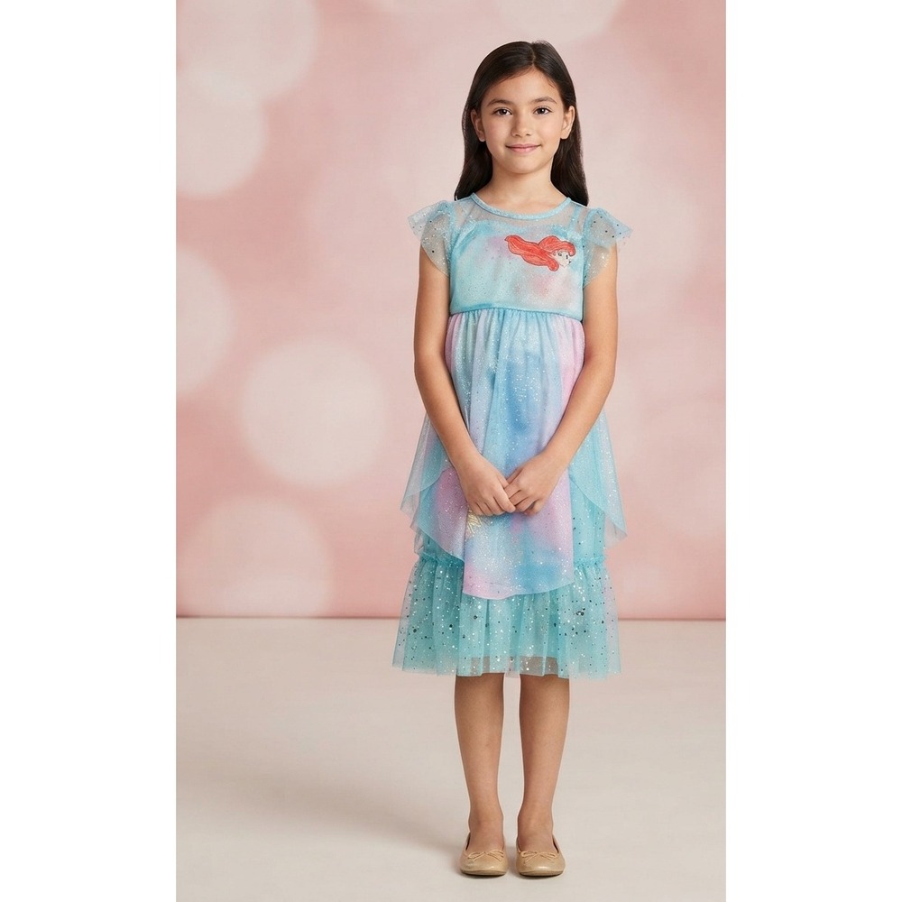 Disney Princess Ariel Fantasy Gown Girls 4T Turquoise Mermaid Nightgown NWT